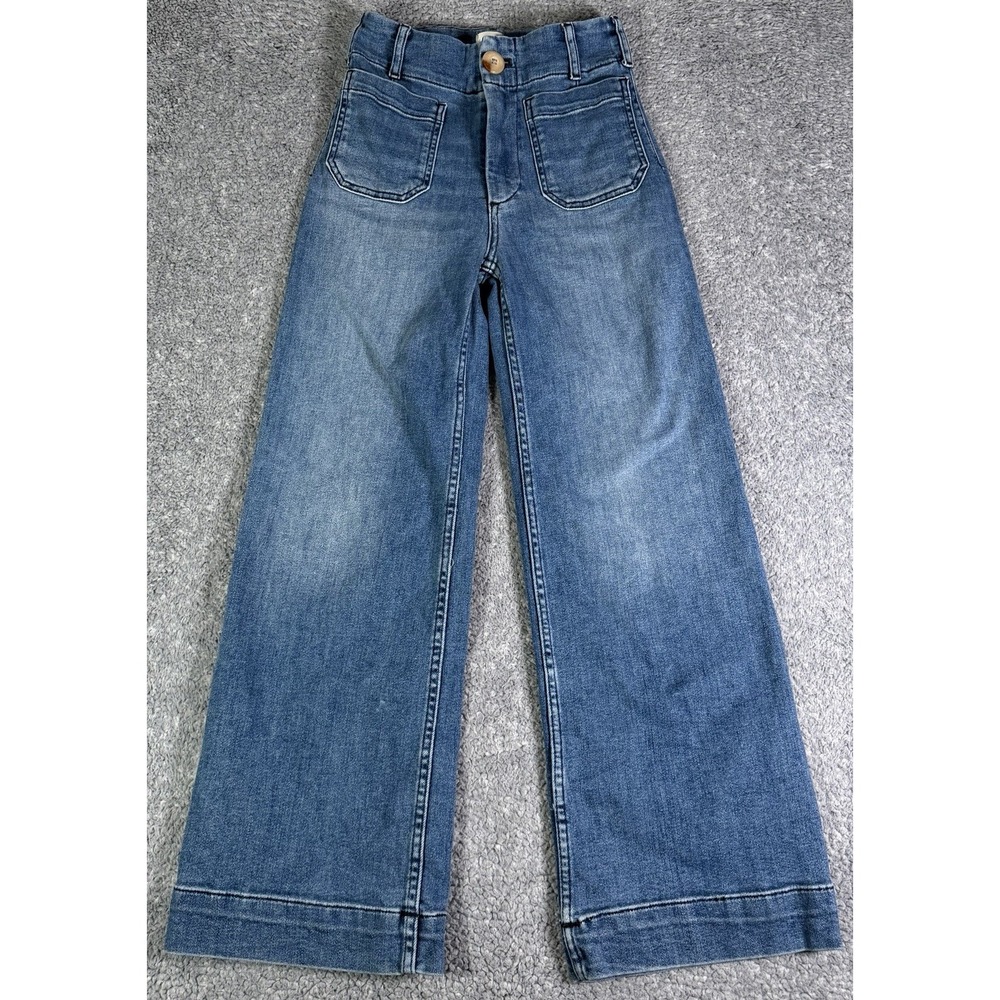 MAEVE Anthropologie The Colette High-Rise Wide-Leg Blue Jeans Women's Size 23